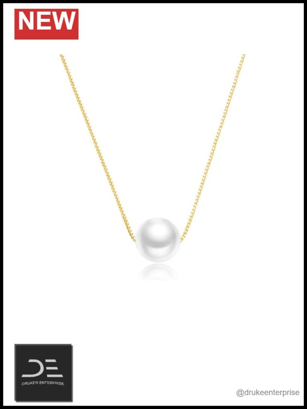 14k Gold Over 925 Silver Pearl Pendant Necklace Freshwater Cultured 18"